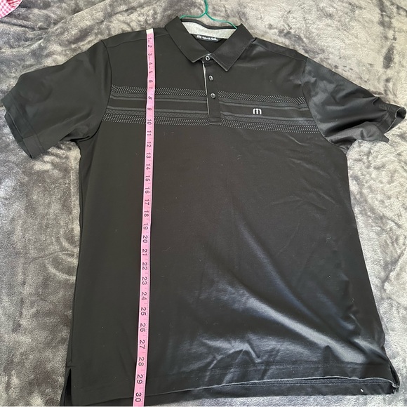 Travis Mathew Black & Striped Golf Polo Size Large - Picture 9 of 10